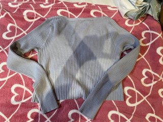 Top de botones azul Bershka