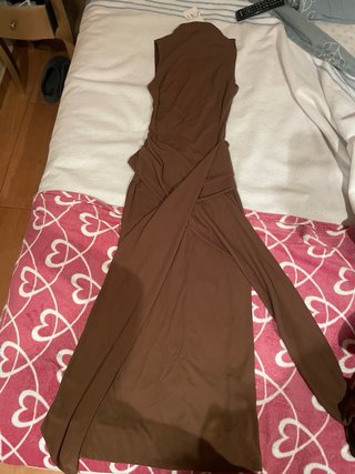 Vestido largo Zara verde oliva
