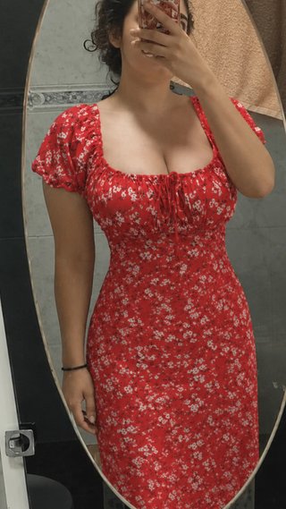 Vestido Rojo Estampado Floral