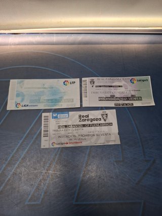 Lote Entradas Antiguas Real Zaragoza