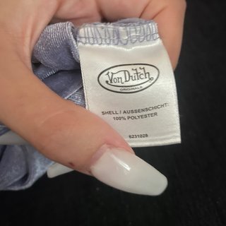 Top Von Dutch Y2K Velour Azul
