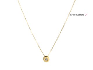 cadena oro 18k con piedra con diamante 22.5cm