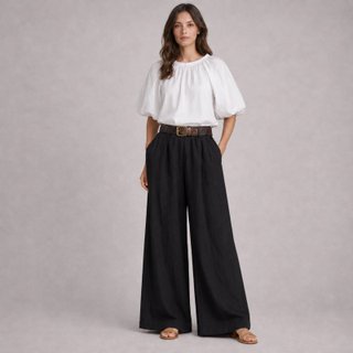 Pantalones negros anchos