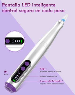 ★Torno Uñas Portátil Eléctrico Profesional 12 en 1