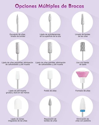 ★Torno Uñas Portátil Eléctrico Profesional 12 en 1