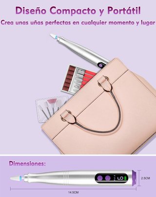 ★Torno Uñas Portátil Eléctrico Profesional 12 en 1
