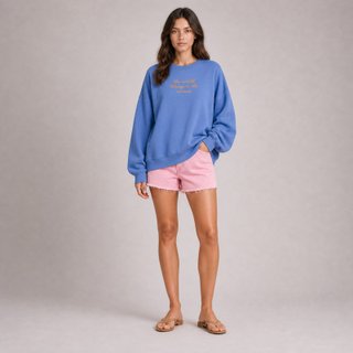 Sudadera azul con estampado de langosta