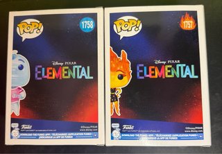 Pack 2 funkos Ember Lumen y Wade Ripple Elemental