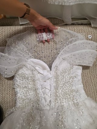Vestido de Novia Princesa con Perlas y Encaje