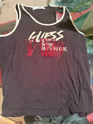 Camiseta Guess Mujer Tirantes Negra Talla M
