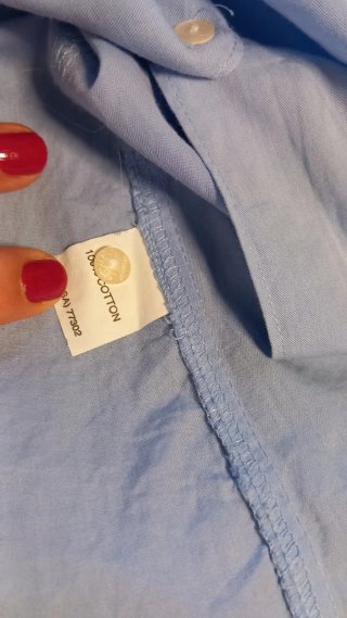 Camisa Zara Celeste Algodón Talla M