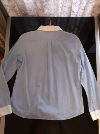 Camisa Zara Celeste Algodón Talla M