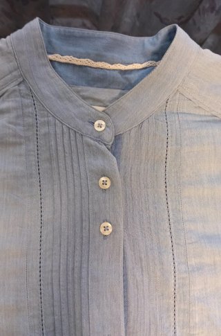 Blusa Massimo Dutti Celeste Algodón Talla 42
