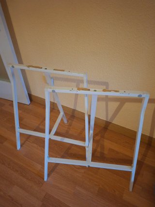 2 Patas Caballete para Mesa Blancas