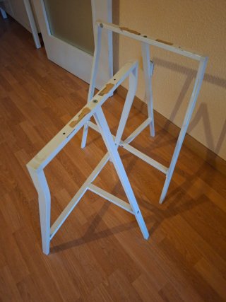 2 Patas Caballete para Mesa Blancas