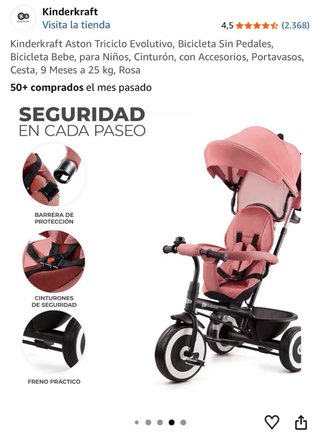 Triciclo Kinderkraft Aston Rosa