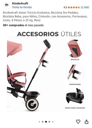 Triciclo Kinderkraft Aston Rosa