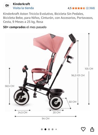 Triciclo Kinderkraft Aston Rosa