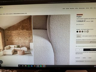 Sofá Modular Esquinero de 3 Piezas con diván y puf