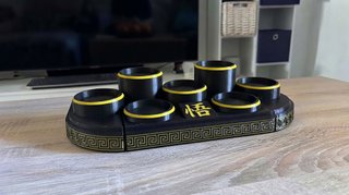 Le 7 sfere del drago con supporto espositivo nero