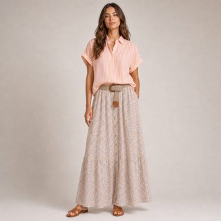 Camisa Rayas Naranja y Amarillo