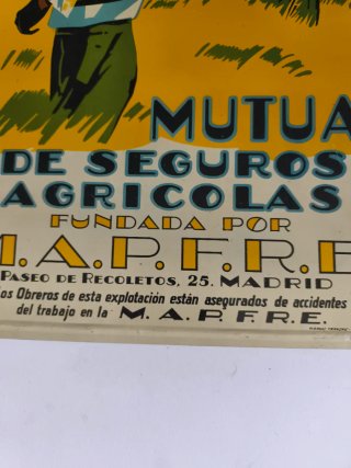 Chapa Publicitaria Antigua Mapfre Años 50