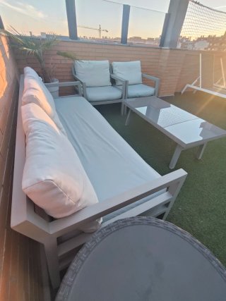 Conjunto de Sofá y Sillones de Jardín