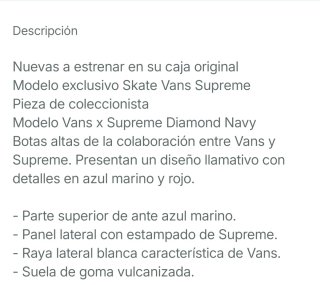 Vans x Supreme Sk8-Hi Talla 44.5