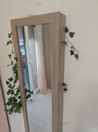 Mueble Joyero Espejo Marrón y Verde