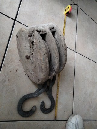Polea Doble de Barco Antigua
