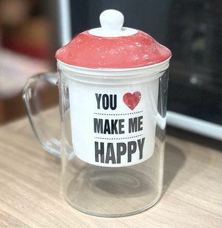 Infusiera in vetro con inserto in ceramica