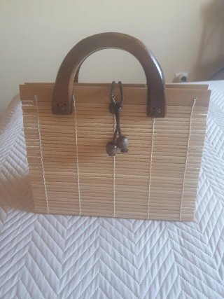 Bolso de mano de bambú regalo mochila triangular