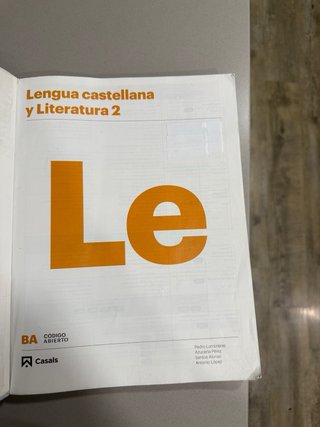 Lengua castellana y literatura 2, Le Bachillerato