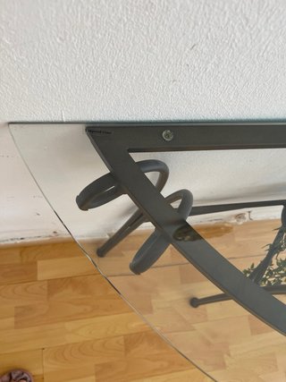 Tavolo Consolle Semicircolare in Metallo e Cristallo