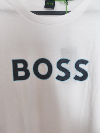 BOSS Green Tee 1 White T-Shirt Size 6XL Big & Tall