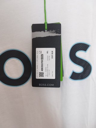 BOSS Green Tee 1 White T-Shirt Size 6XL Big & Tall