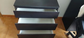 Cómoda Ikea Negra 3 cajones