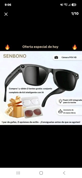 Gafas SENBONO con cámara HD