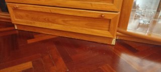 Mueble de salón madera y cristal