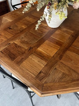 Mesa comedor octogonal teca