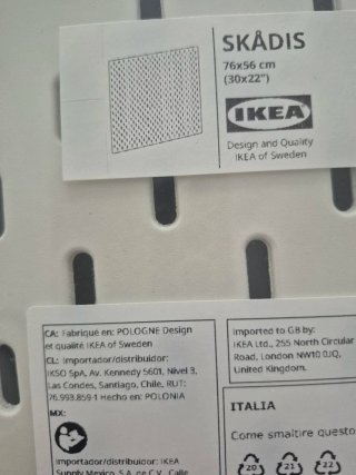 Panel perforado IKEA blanco sin abrir