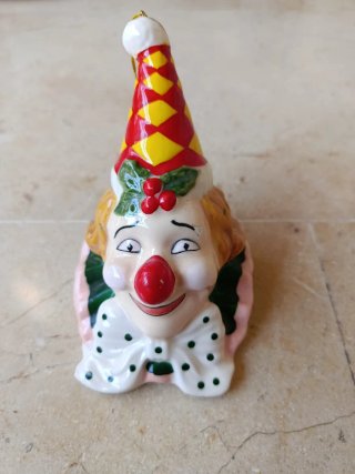 Adorno payaso campana cerámica antiguo
