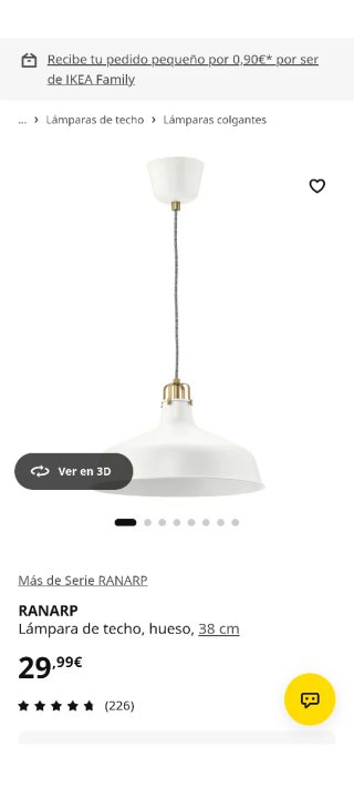 Lámpara de techo RANARP IKEA