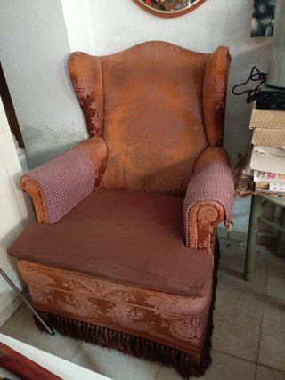 Sillón Orejero Clásico Vintage Tela