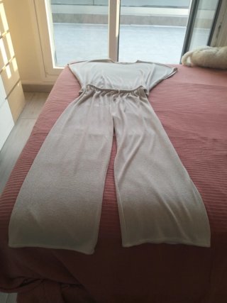 Conjunto Zara Beige Pantalón Ancho