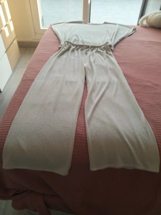 Conjunto Zara Beige Pantalón Ancho