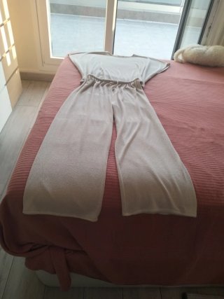 Conjunto Zara Beige Pantalón Ancho