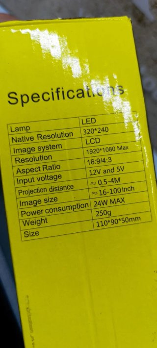 Mini proyector negro
