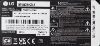 Piezas TV LG 55UQ751C0LF