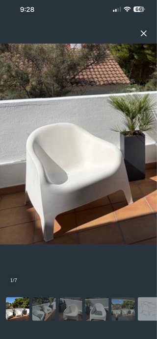 Sillón blanco plástico Ikea